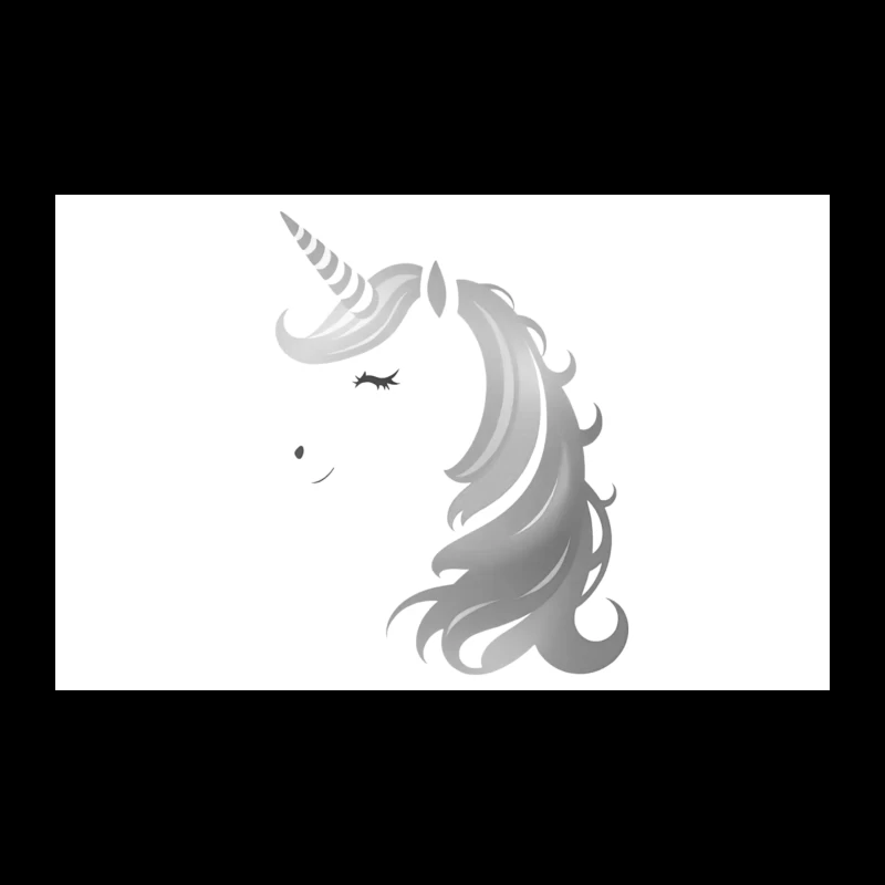 Minimalist Grayscale Unicorn Fantasy Illustration Travel Mug