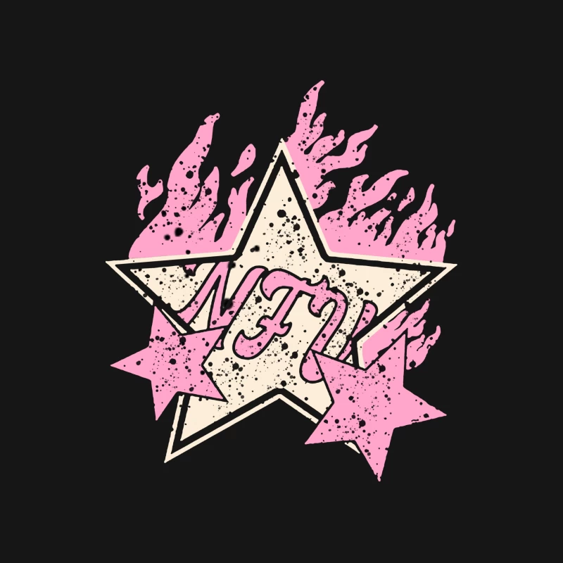 Flammender Stern Design Damen Langarm T-Shirt