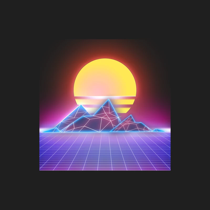 Retrowave Sonnenuntergang Landschaft Herren Tanktops