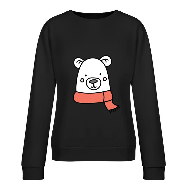 Illustration d'ours polaire avec écharpe Femme Sweat-shirt à enfiler