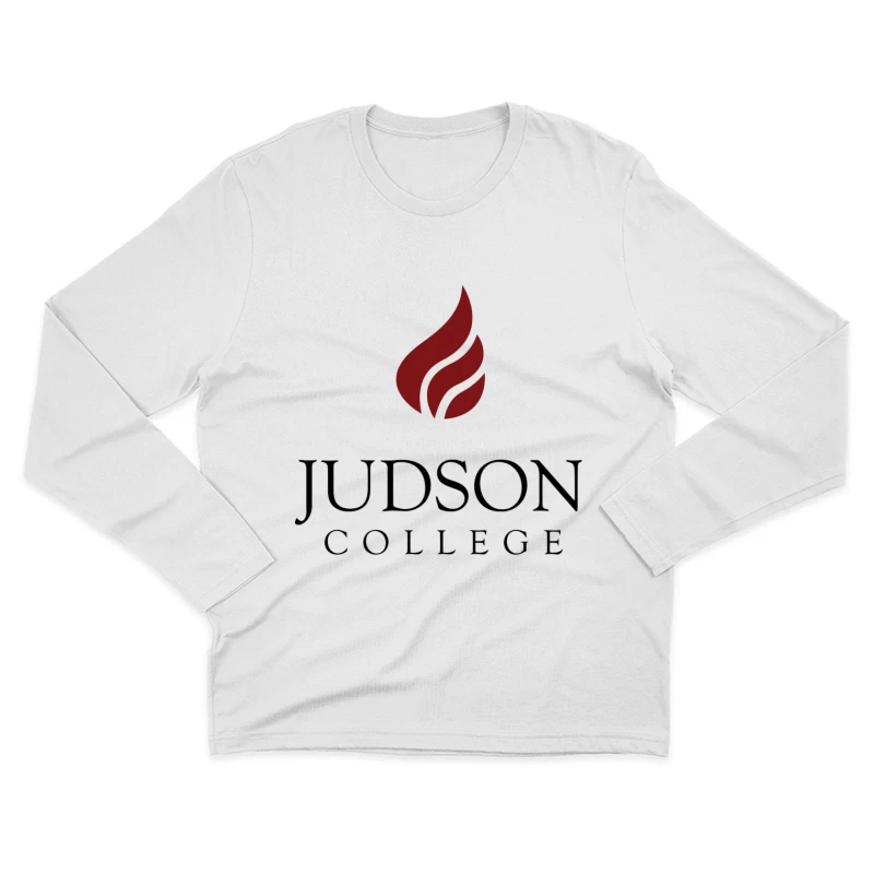 Judson College Educational Institution Logo with Red Flame Symbol Male Long Sleeve T-Shirt