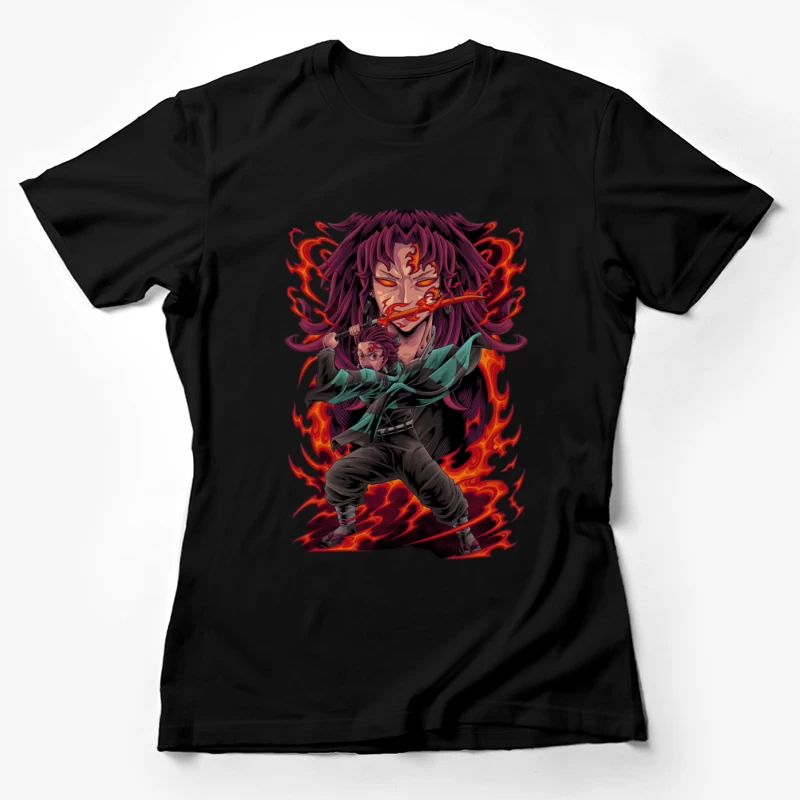 Feuerkrieger mit Flammenschwert Damen T-Shirt