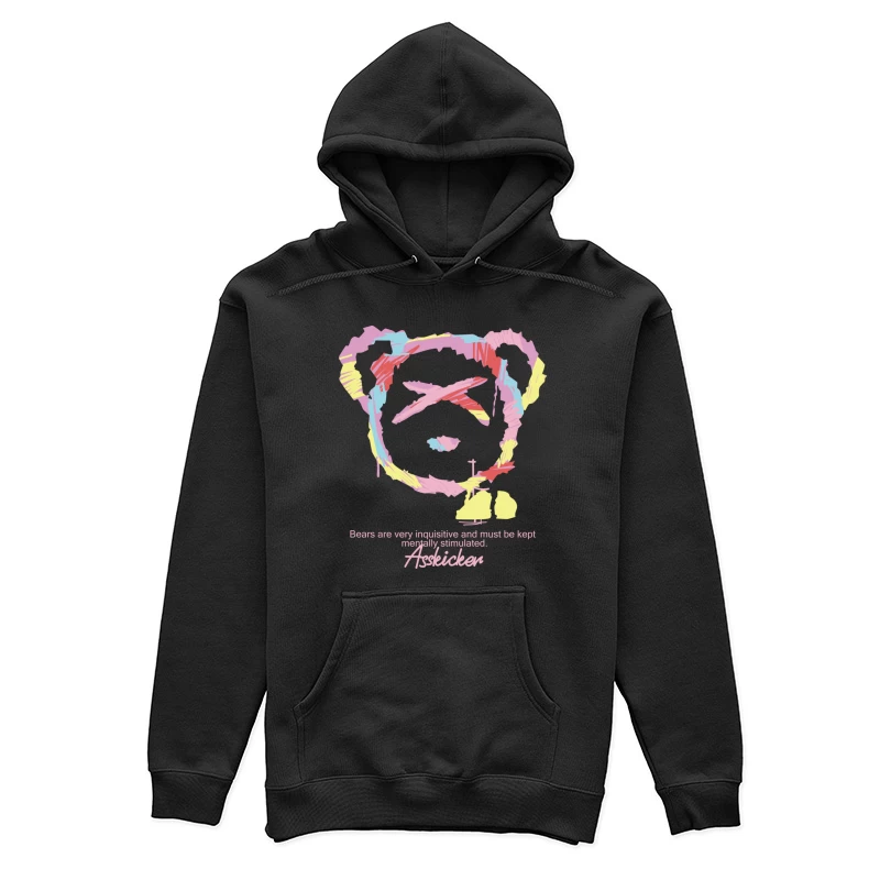 Bunter Bärenkopf mit Spruch Damen Pullover Hoodie