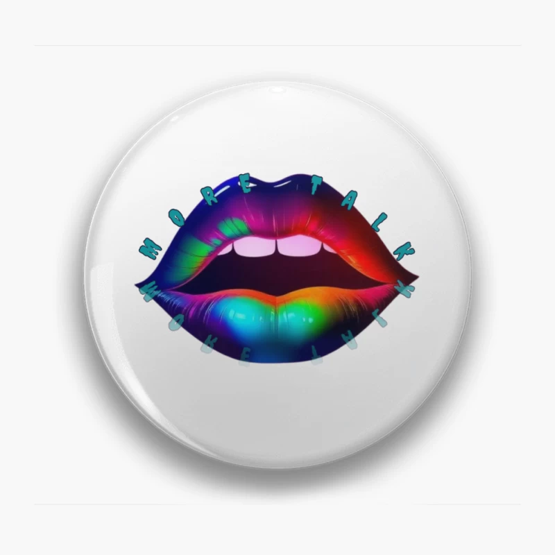 Rainbow Pierced Lips Pop Art Design Pin