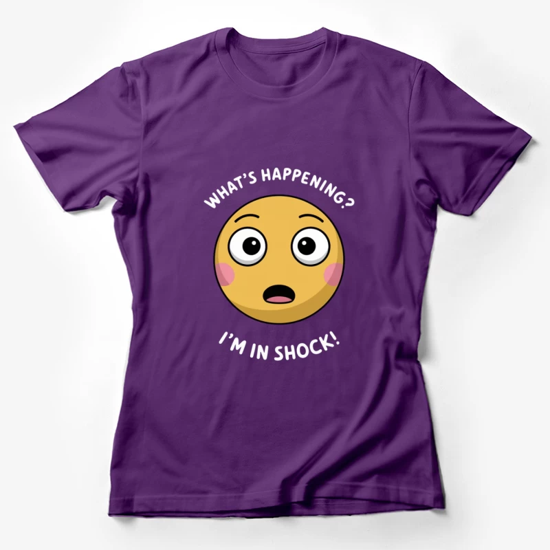 Cute Yellow Surprised Emoji Expression Female T-Shirt