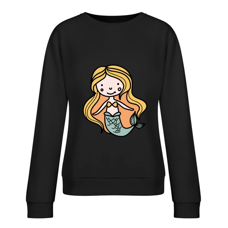 Sirène mignonne en dessin animé Femme Sweat-shirt à enfiler