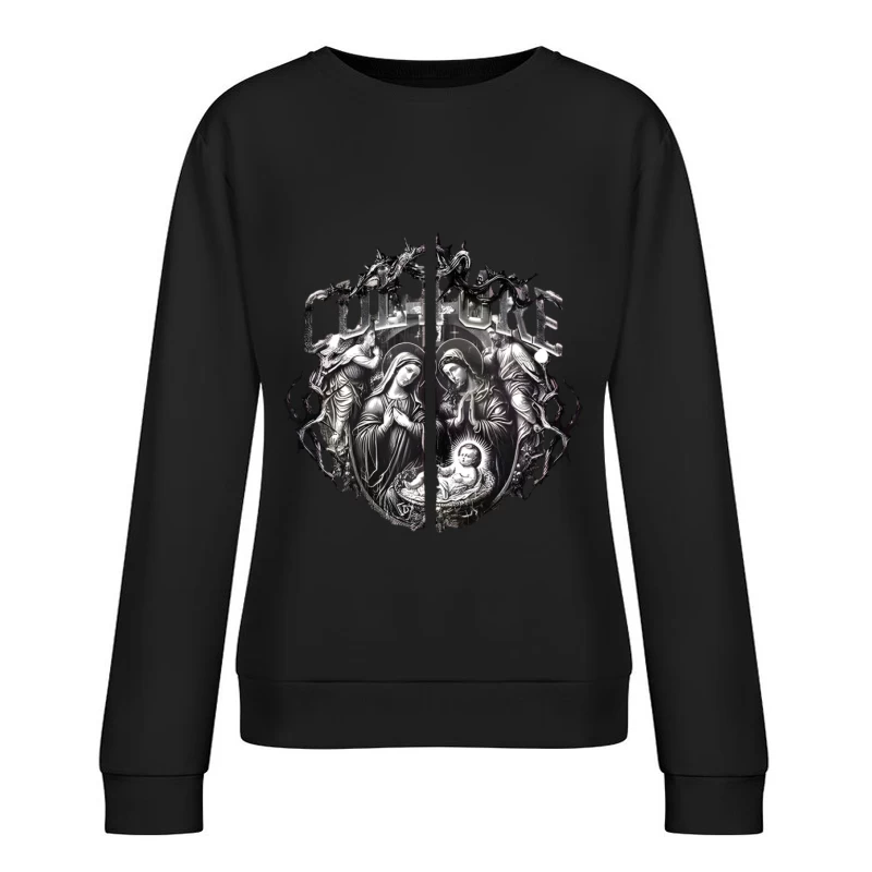 Natività sacra con draghi Felpa pullover Donna