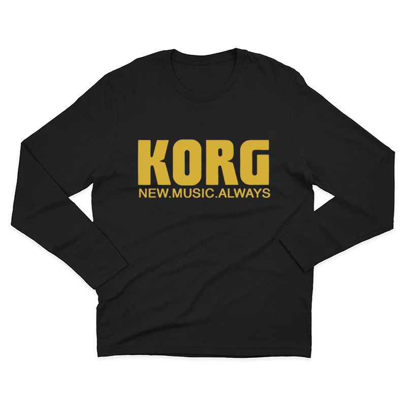 Korg Music Equipment Brand Logo in Yellow Male Long Sleeve T-Shirt