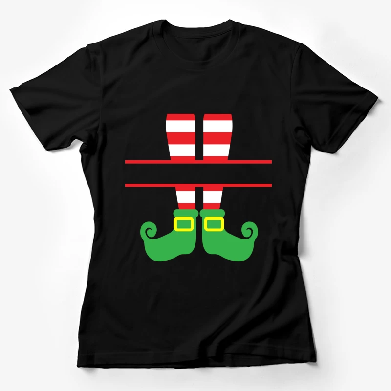 Jambes de lutin avec chaussettes rayées Femme T-Shirt