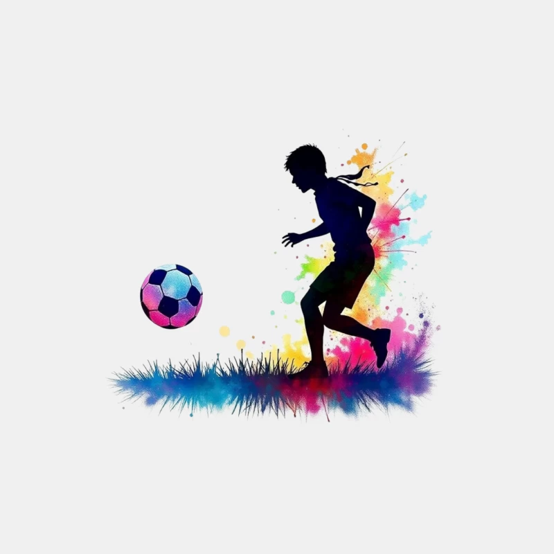 Silhouette of a Soccer Player with Color Splash Male Tank Top
