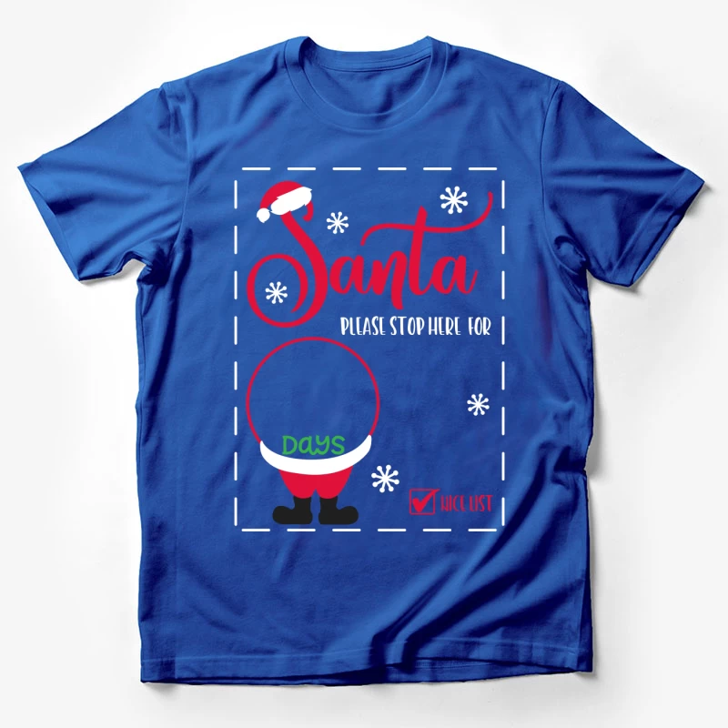 Compte à rebours de Noël avec liste des gentils Homme T-Shirt