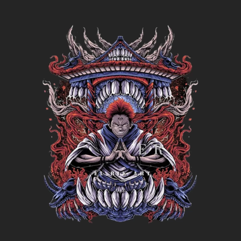 Mystische Kriegerkunst vor Tempel Herren Pullover Sweatshirt