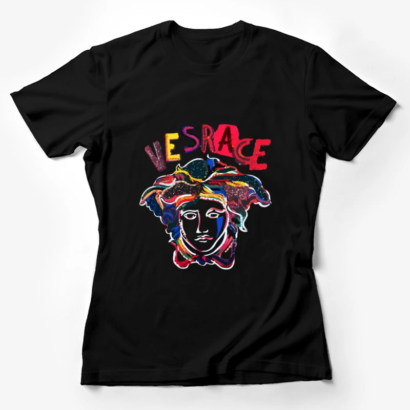 Buntes Medusa-Design und Kunst Damen T-Shirt