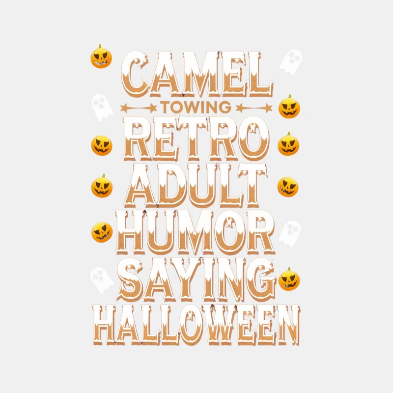 Retro Halloween Typography with Adult Humor and Pumpkins Male Tank Top