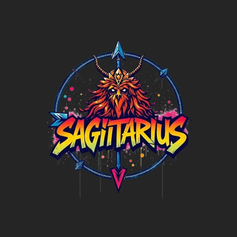 Sagittarius Zodiac Sign Illustration Female Pullover Sweatshirt