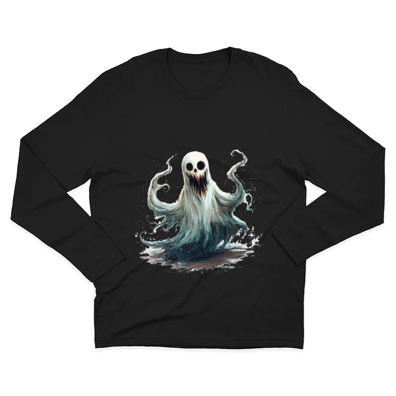 Ethereal Ghost Monster with Haunting Expression Male Long Sleeve T-Shirt