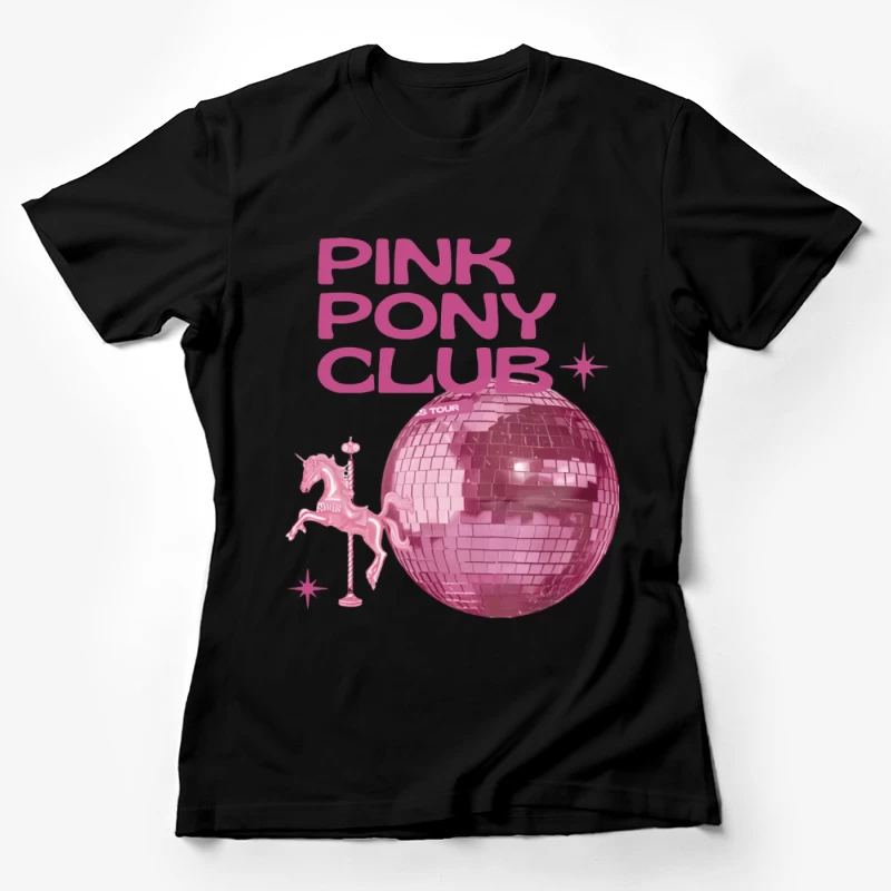 Retro Pink Pony Club Design Damen T-Shirt