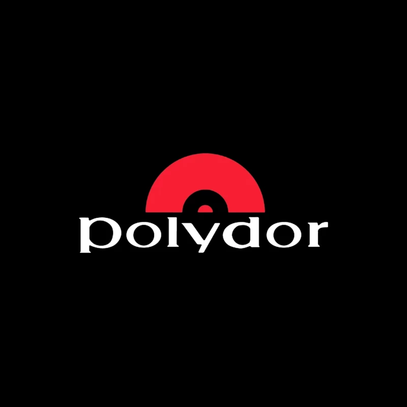 Polydor Records Company Logo with Red Semicircle Design Throw Pillow