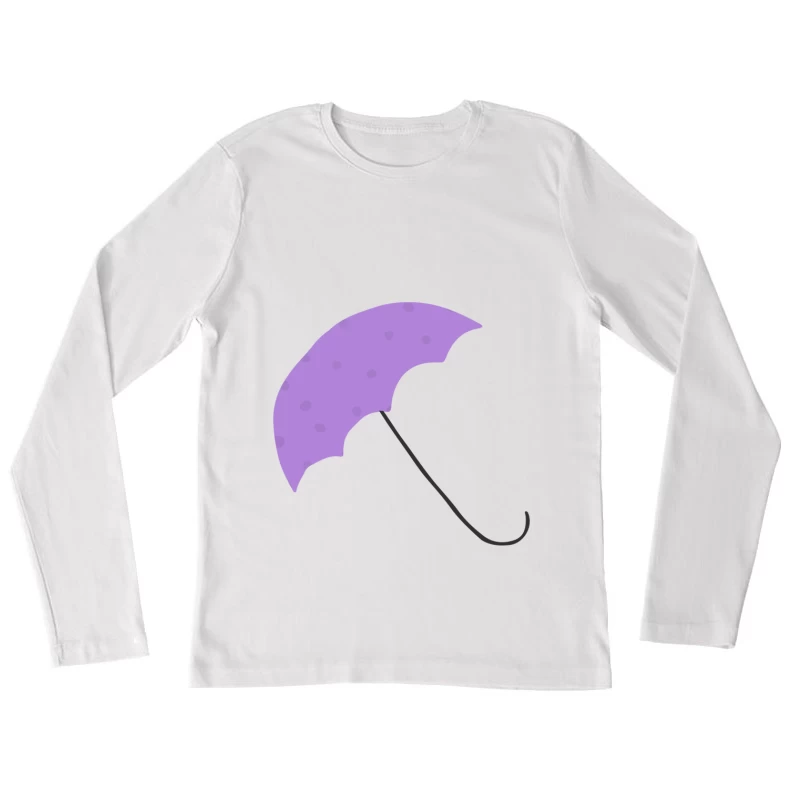 Lila Regenschirm mit Punkten Damen Langarm T-Shirt