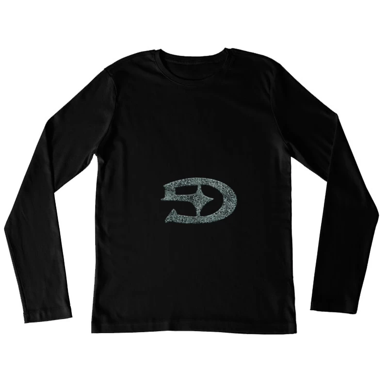 Grunge-Logo im Dreieck-Design Damen Langarm T-Shirt