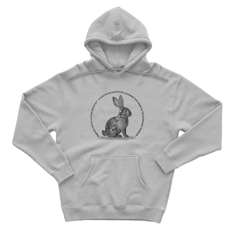 Geometric Rabbit with Circular Inspirational Message Male Pullover Hoodie