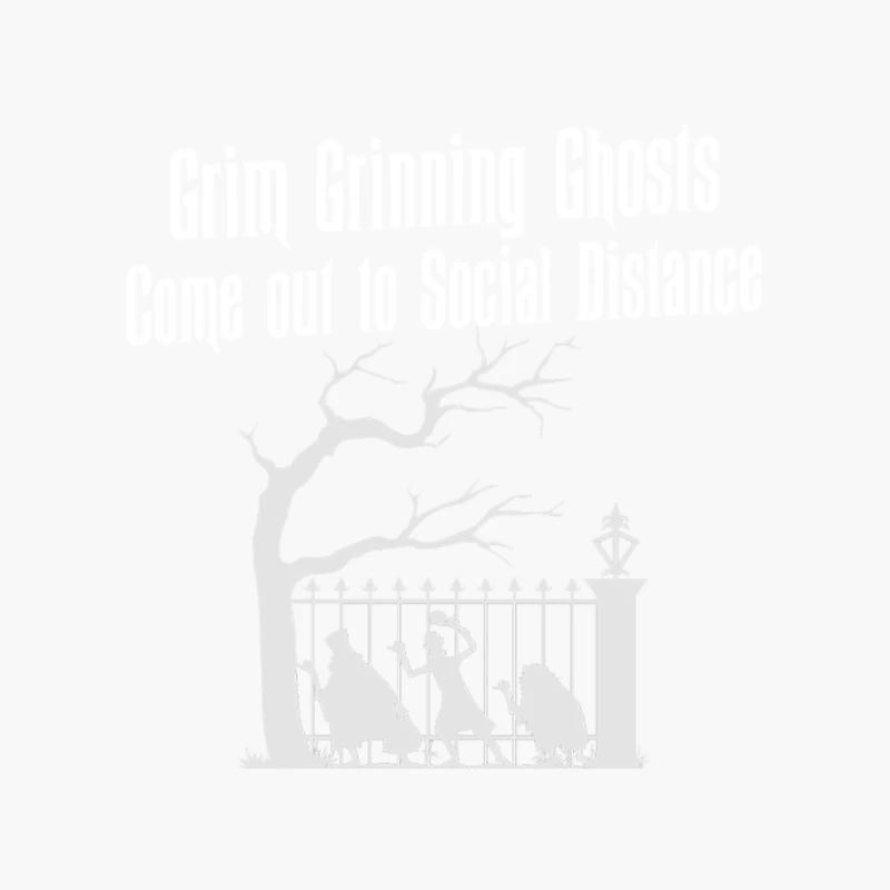 Grim Grinning Ghosts Come Out to Social Distance Cotton Tote Bag