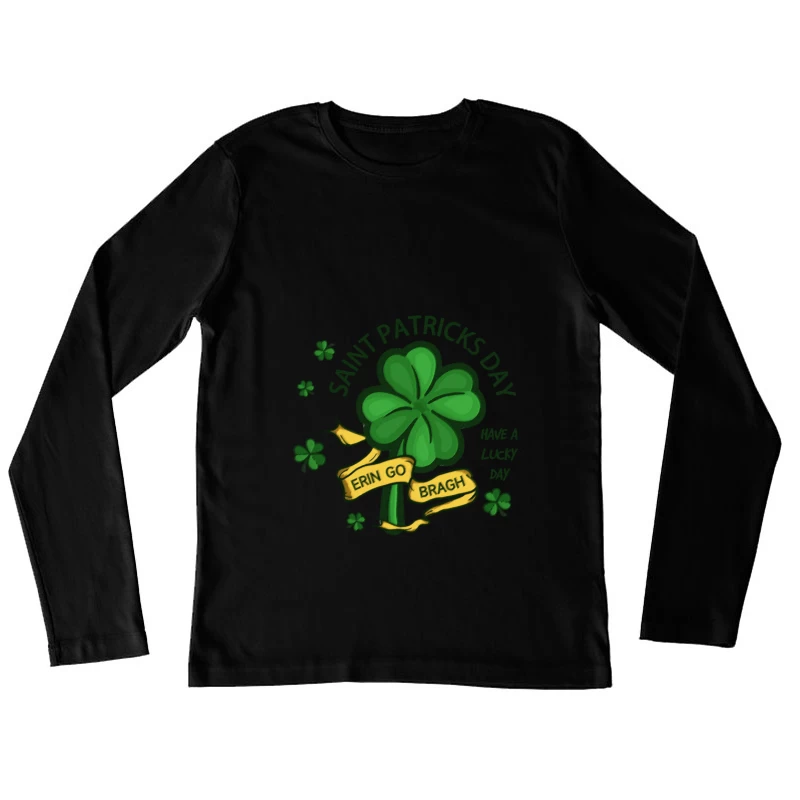 St. Patrick's Day Glücksklee Damen Langarm T-Shirt