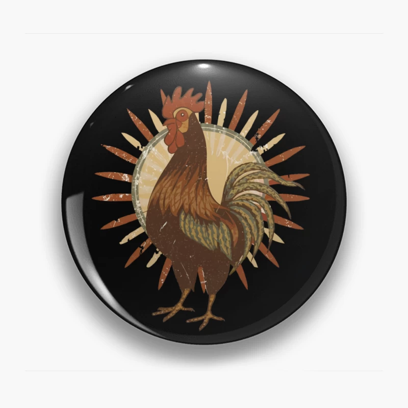 Vintage Sun Rooster T-Shirt Pin