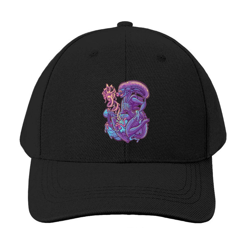 Colorful Surreal Alien Creature in Digital Art Baseball Cap