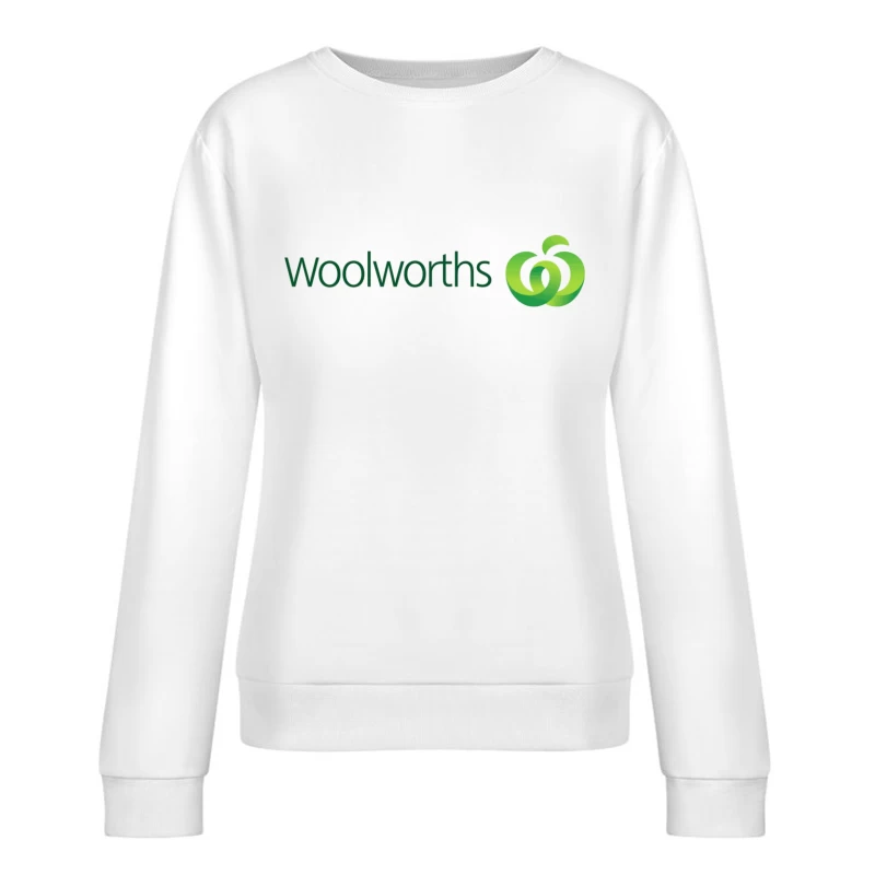 Woolworths Supermarket Chain Logo with Green Apple Design Female Pullover Sweatshirt