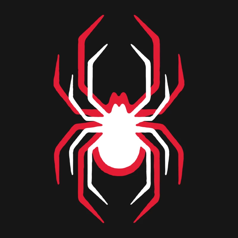 Weißes und rotes Spinnensymbol Herren Langarm T-Shirt