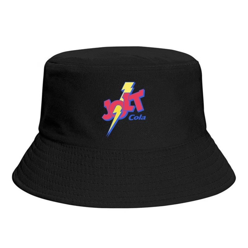 Retro Jolt Cola Energy Drink Logo with Lightning Bolt Design Bucket Hat