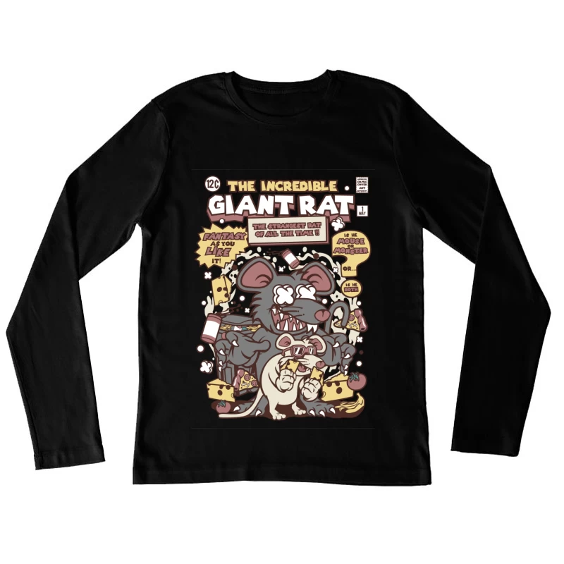 La Bande Dessinée du Rat Géant Inattendu Femme Manches Longues T-Shirt
