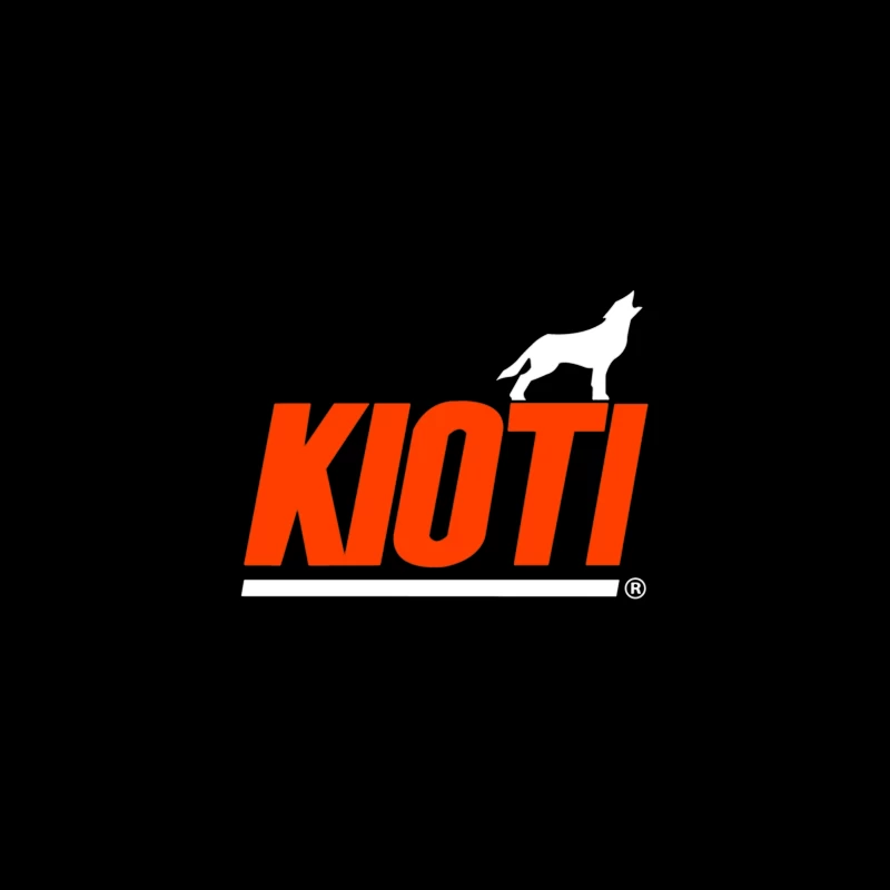 Kioti Farm Equipment Brand Logo with Wolf Silhouette Travel Mug