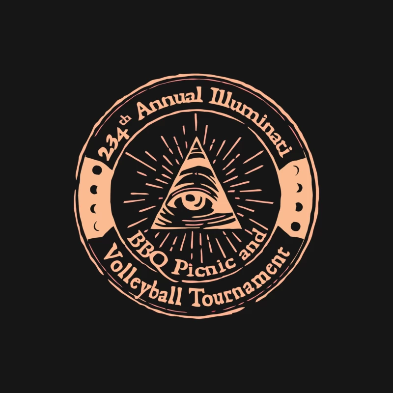 Annual Illuminati Picnic and Volleyball Tournament Logo Male Long Sleeve T-Shirt