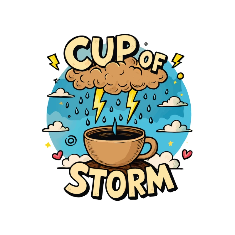 Cup of Storm – Whimsical Pixel Art with Lightning Charm! Pin