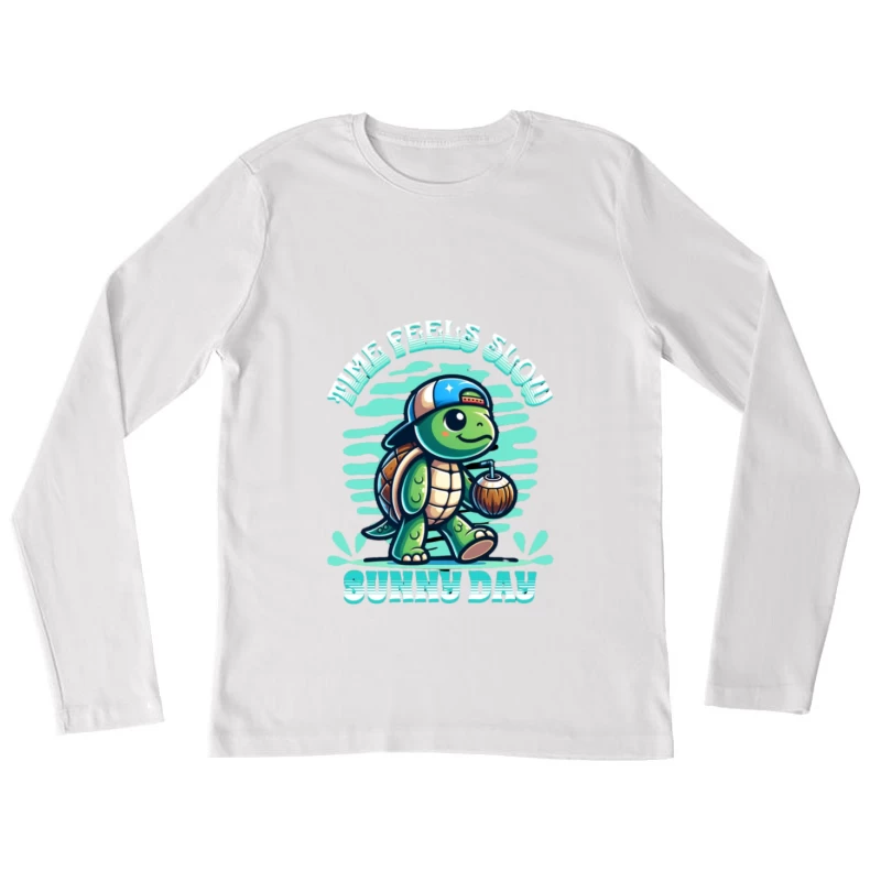 Tortue un jour ensoleillé Femme Manches Longues T-Shirt