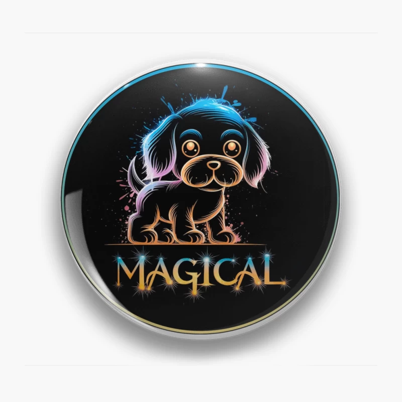 Magical Neon Puppy Art Pin