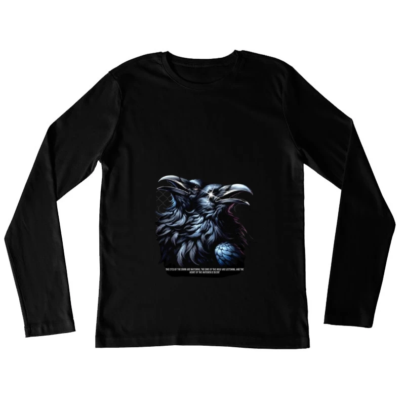 Gothic Raven Art with Game of Thrones Quote Female Long Sleeve T-Shirt