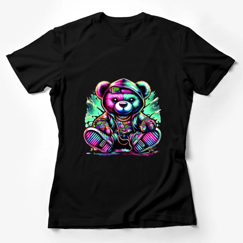 Graffiti-Bär mit Kapuze Damen T-Shirt