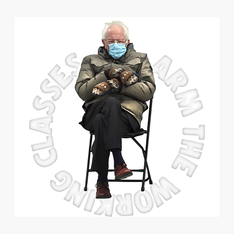 Arm The Working Classes  Bernie Meme Design Throw Pillow