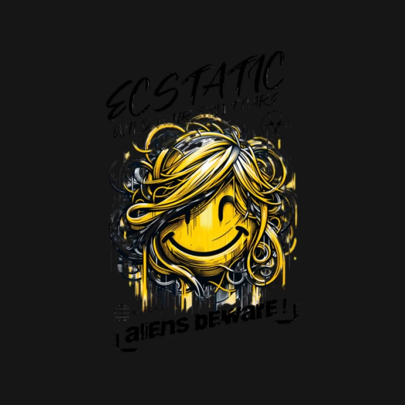 Lächelnde, abstrakte, emoji, künstlerische Skizze Herren T-Shirt