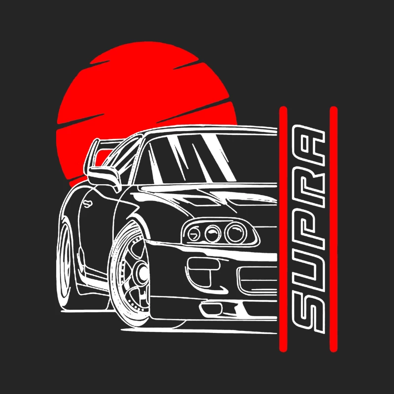Rotes Auto-Design mit Supra-Schriftzug Herren Pullover Sweatshirt