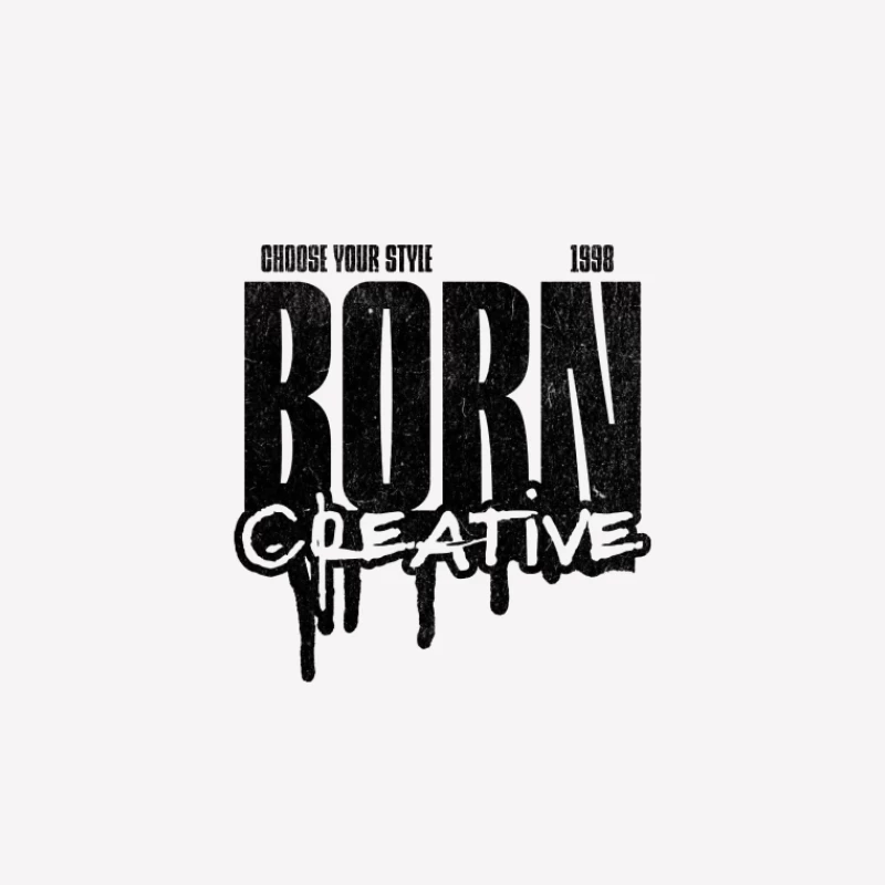 Geboren Kreativ Design Herren T-Shirt