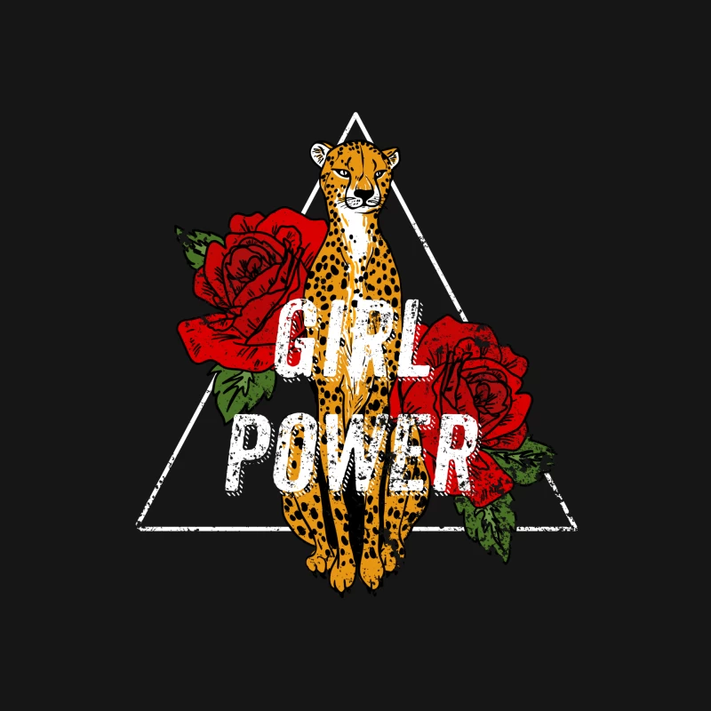 Félin et Roses : Pouvoir Féminin Homme Manches Longues T-Shirt