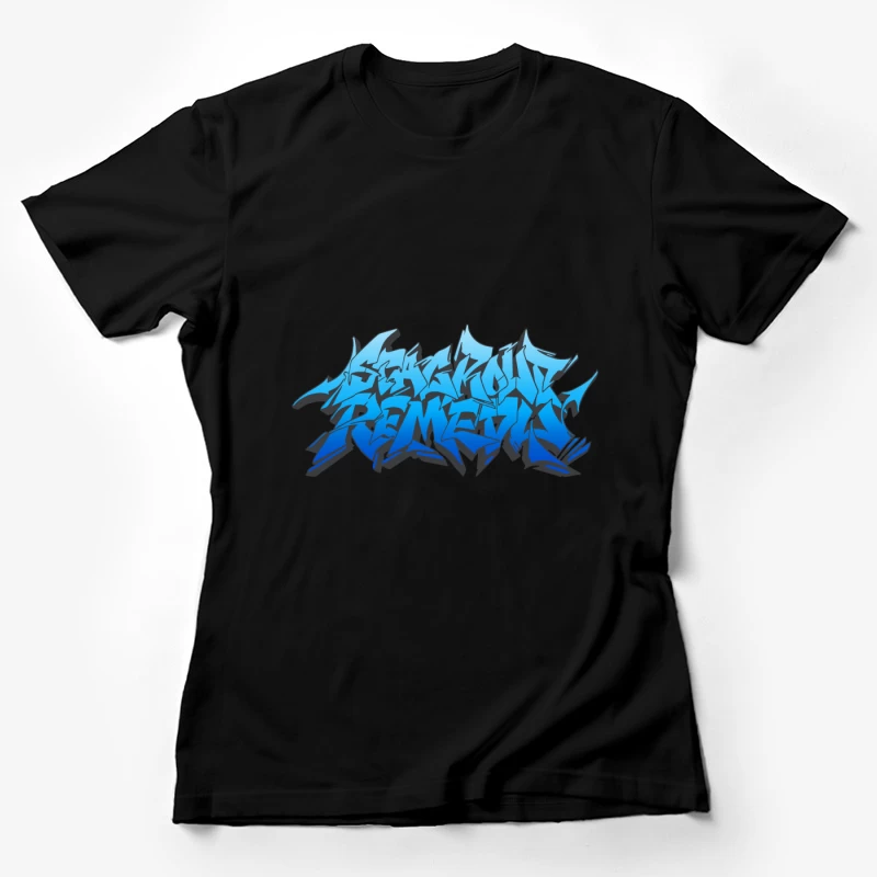 Graffiti-Stil-Design in Blau Damen T-Shirt