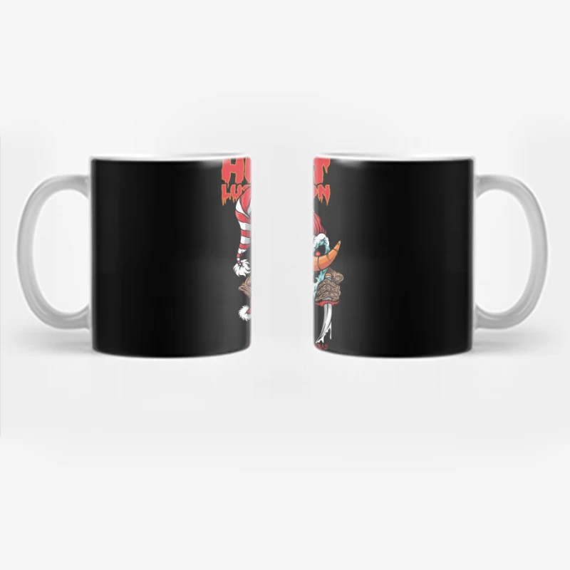 Horror Christmas Snowman with Krampus Theme Coffee Mug