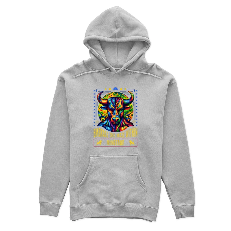 Psychedelic Minotaur: Embrace the Maze Within Female Pullover Hoodie