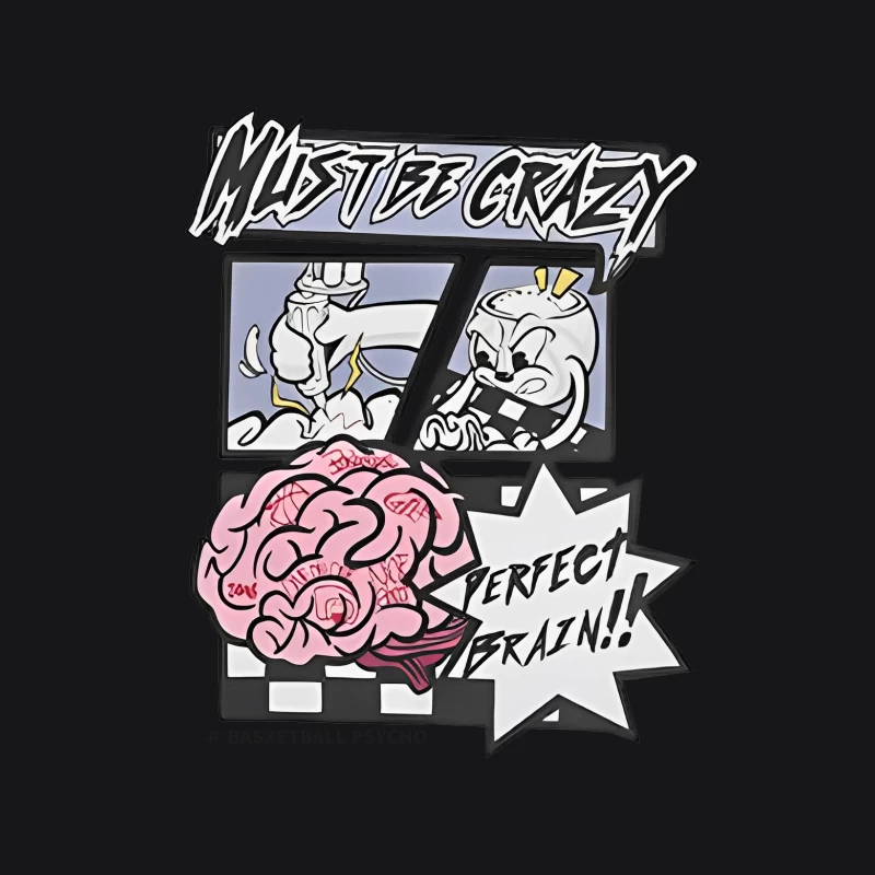 Perfektes Gehirn Comic-Stil Illustration Herren Pullover Hoodie