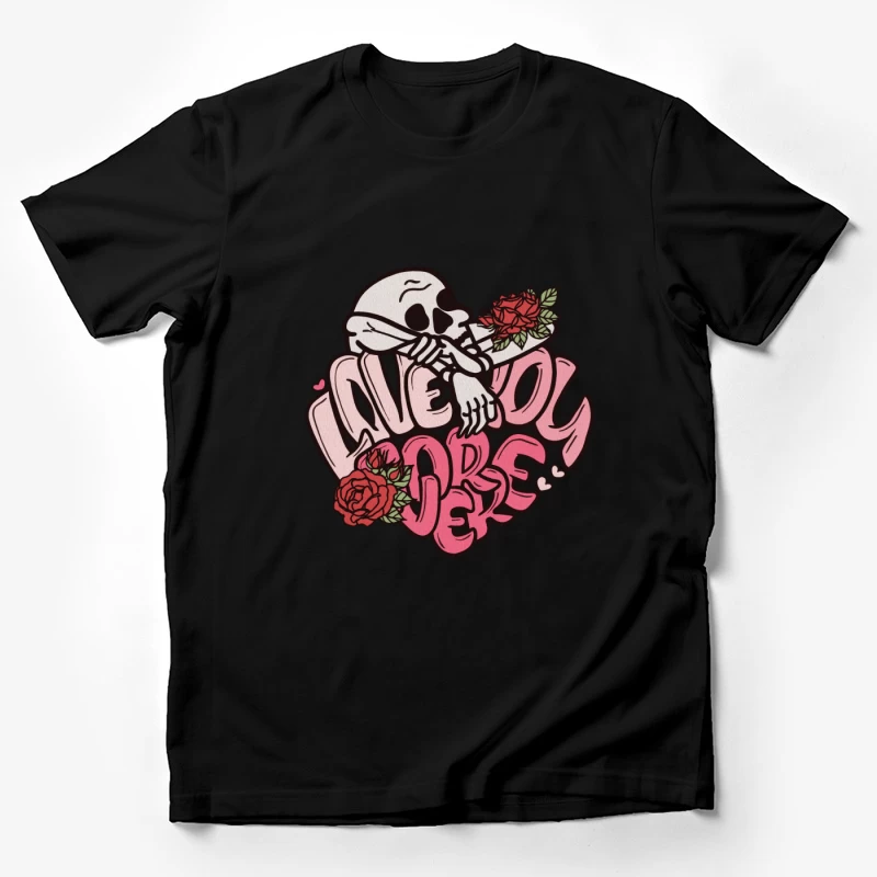 Liebe für immer mit Skelett und Rosen Herren T-Shirt